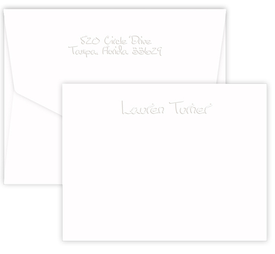 Triple Thick Embossed Paper Sculpture Flat Note Cards
